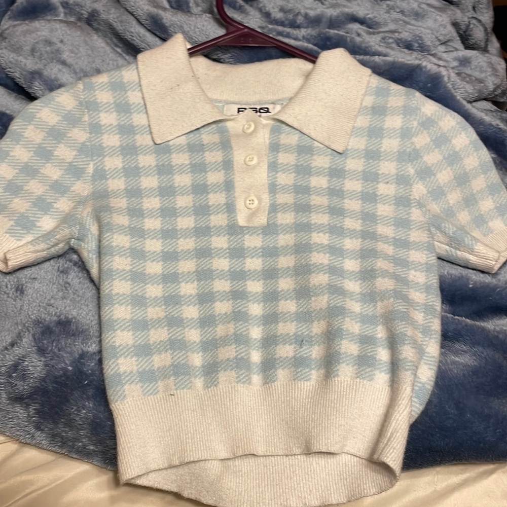 extra small collared crop top